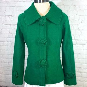 Carson Kelly Green Wool Coat Size Small